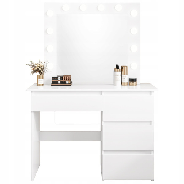 Toaletka do makijażu wizażu kosmetyczna z lustrem led nowoczesna loft 90 cm 797666