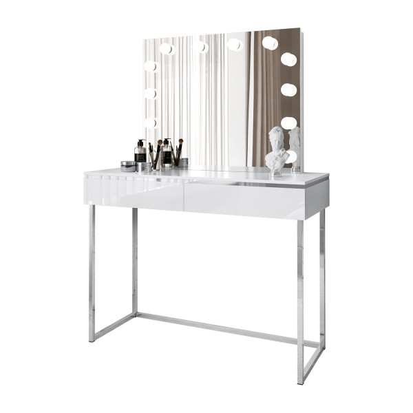 Toaletka kosmetyczna AURORA SILVER ELITE z lustrem biały połysk 848810