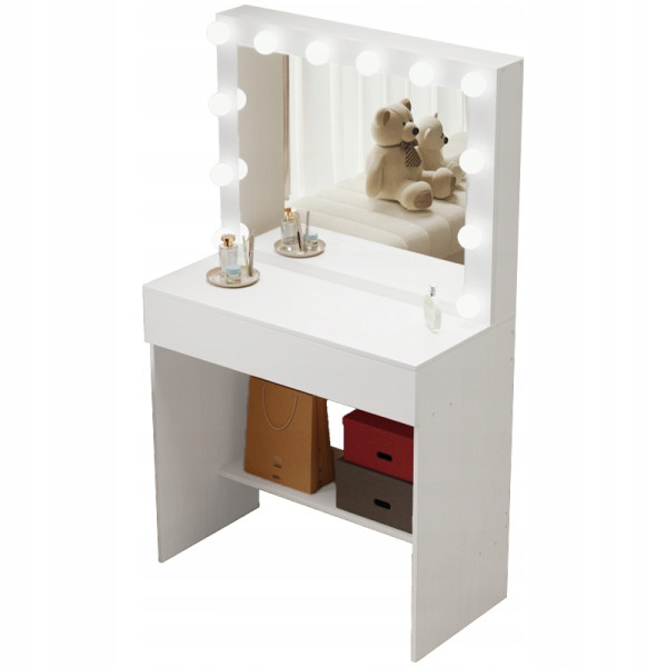 Toaletka kosmetyczna do makijażu wizażu z lustrem led nowoczesna loft glam 794712