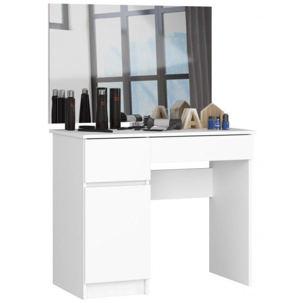 Toaletka kosmetyczna, lustro, lewa, ALINA, 90x50x142, biel | TYLETEGOTU 987553
