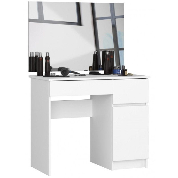Toaletka kosmetyczna, lustro, prawa, ALINA, 90x50x142, biel | TYLETEGOTU 987558
