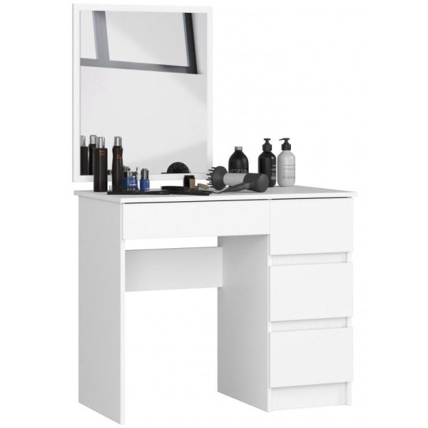 Toaletka kosmetyczna, lustro, prawa, NELA, 90cm, biel, mat | TYLETEGOTU 988692