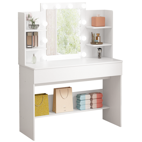 Toaletka kosmetyczna makijażu wizażu z lustrem led nowoczesna loft 110 cm 792135