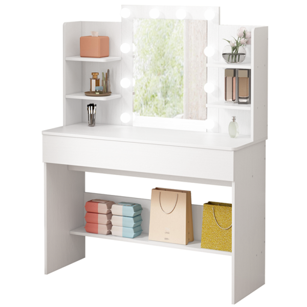 Toaletka kosmetyczna makijażu wizażu z lustrem led nowoczesna loft 110 cm 790322