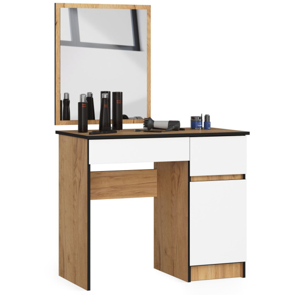 Toaletka Kosmetyczna Z Lustrem P-2/Sl 500X600 Prawa Dąb Craft / Biała 728463