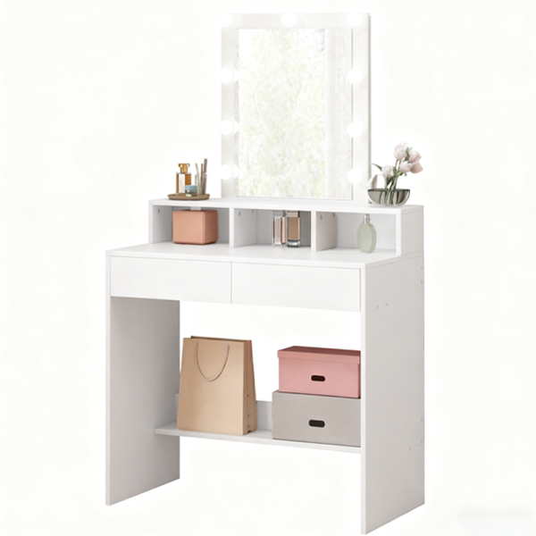 Toaletka loft do makijażu wizażu kosmetyczna z lustrem led nowoczesna 80 cm 794711