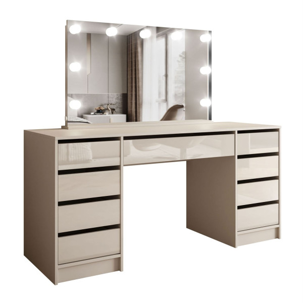 Toaletka MADA ELITE II z lustrem i oświetleniem kaszmir/kaszmir połysk 602322