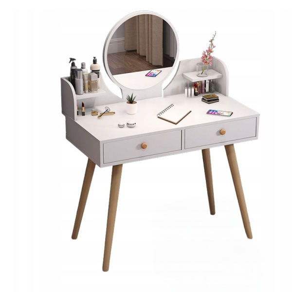 Toaletka z lustrem biała duża loft 80 cm 756837