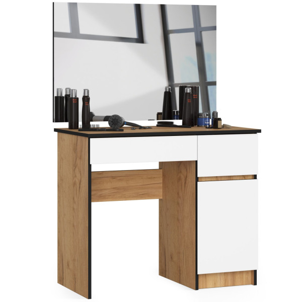 Toaletka Z Lustrem Clp P-2/Sl 900X600 Prawa Dąb Craft / Biała 728475