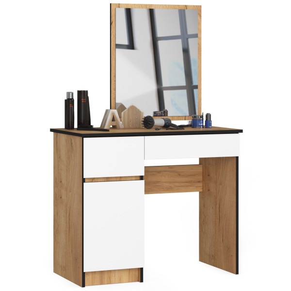 Toaletka Z Lustrem Clp P-2/Sl Lewe Pk Dąb Craft / Biała 728453