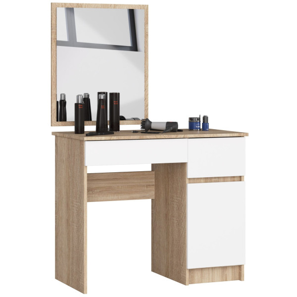 Toaletka Z Lustrem Clp P-2/Sl Prawa Dąb Sonoma / Biała 728460