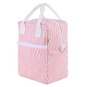 Torba na lunch Soft Ripple tworzywo PCV 7 l różowy kremowy w paski 951436 Torba na lunch Soft Ripple tworzywo PCV 7 l różowy kremowy w paski 951436