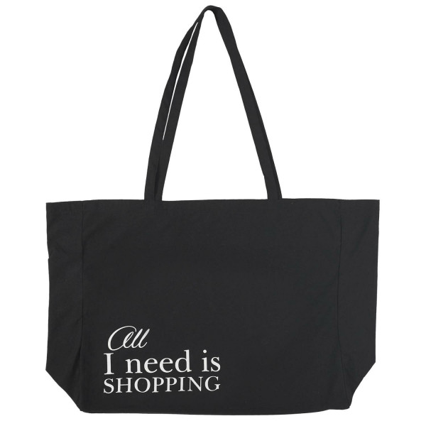 TORBA SHOPPER All I Need Is Shopping czarna NA RAMIĘ 594179