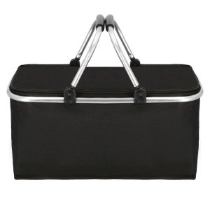 Torba termiczna 47x28x23 cm kosz termiczny piknikowy na jedzenie czarny 736942 Torba termiczna 47x28x23 cm kosz termiczny piknikowy na jedzenie czarny 736942