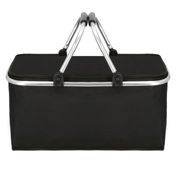 Torba termiczna 47x28x23 cm kosz termiczny piknikowy na jedzenie czarny 736942