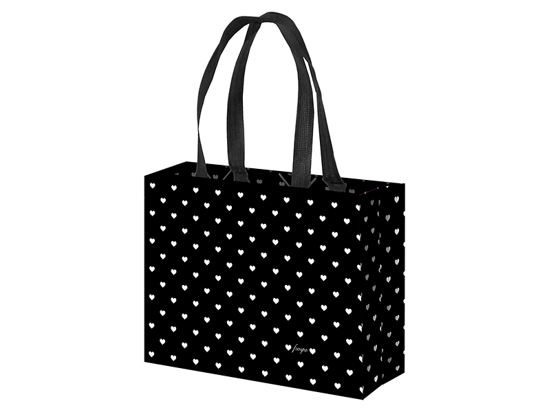 Torba zakupowa Romantic 25x34 cm czarna 34519