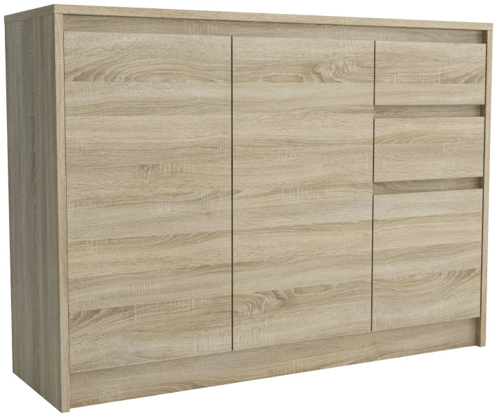 Trzydrzwiowa komoda 112 cm z szufladami ARTEGO 786053