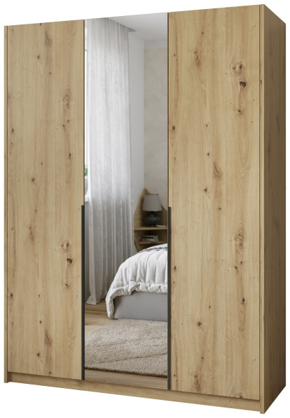 Trzydrzwiowa szafa uchylna z lustrem 150 cm ASAN dąb artisan 1004861