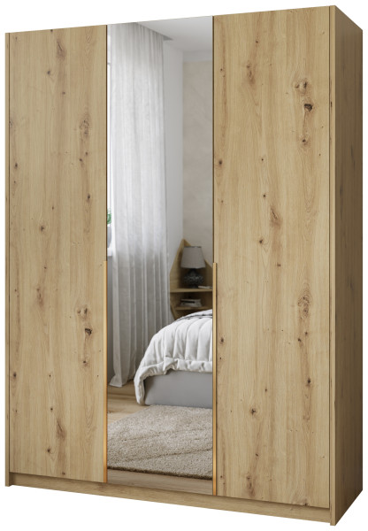 Trzydrzwiowa szafa uchylna z lustrem 150 cm ASAN dąb artisan 1004853