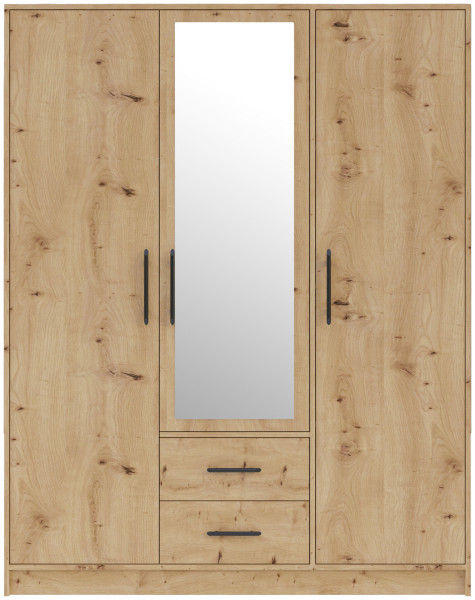 Trzydrzwiowa szafa z lustrem 150 cm dab artisan SEVAS 743504