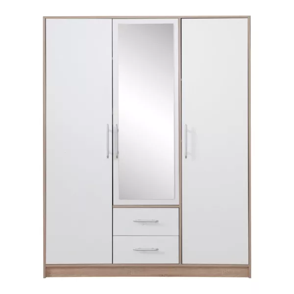 Trzydrzwiowa szafa z lustrem 150 cm SEVAS 743503