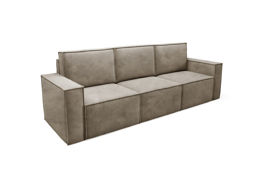 Trzyosobowa sofa sztruksowa ORTO Jasny brąz 324990