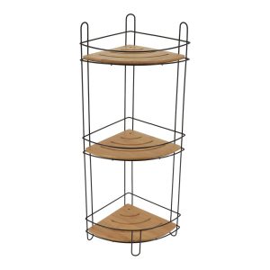 Trzypoziomowa półka narożna łazienkowa 62 cm Metal Bambus 669281 Trzypoziomowa półka narożna łazienkowa 62 cm Metal Bambus 669281