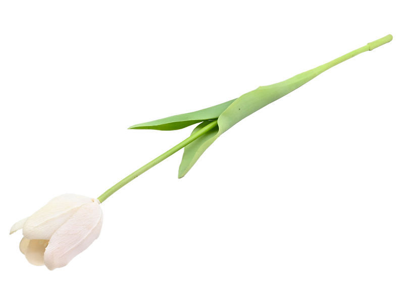 Tulipan pojedynczy gumowany 46 cm biały 474081