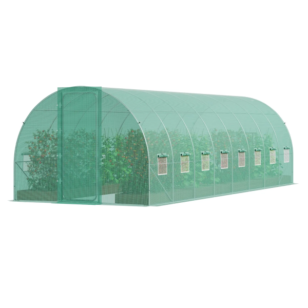 Tunel foliowy 8,3x2,9x2,3 m stal PE szklarnia z drzwiami i oknami 964361