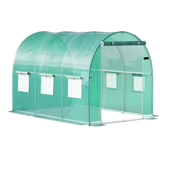 Tunel ogrodowy foliowy zielony szklarnia folia do uprawy roślin 3x2x2m 6m² 477033