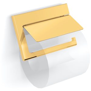 Uchwyt do papieru toaletowego ruchomy z osłonką złoty połysk Stella Milano 74586
