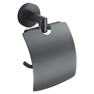 Uchwyt do papieru toaletowego z osłonką czarny Stella Classic 74383