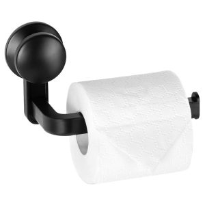 Uchwyt na papier toaletowy na przyssawkę czarny 16,5 cm 747790