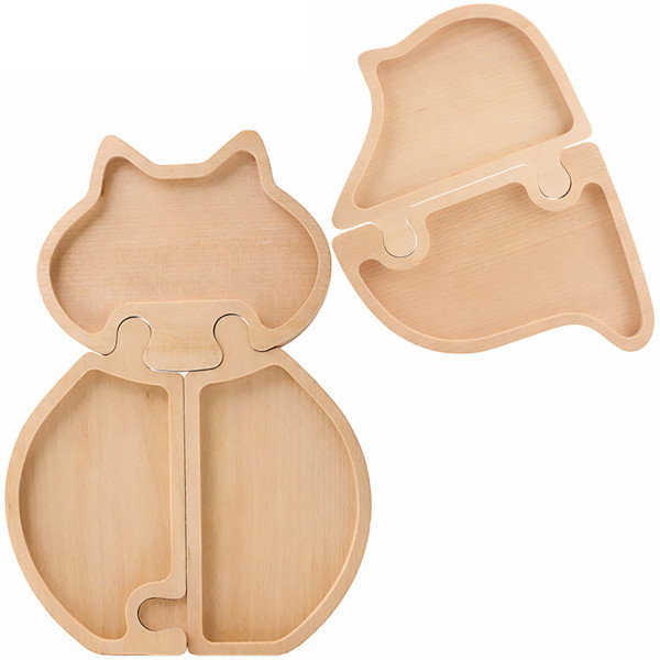 Układanka Deska Drewniana Kot 2W1 Puzzle Dla Dzieci Naturalne Drewno 1004805