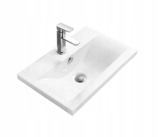 Umywalka Alto 60 wpuszczana w blat, kwadratowa, biała 526857