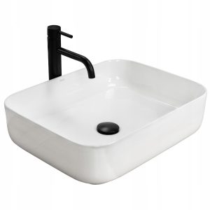 Umywalka Ceramiczna Nablatowa Demi White Biała Rea 234442 Umywalka Ceramiczna Nablatowa Demi White Biała Rea 234442