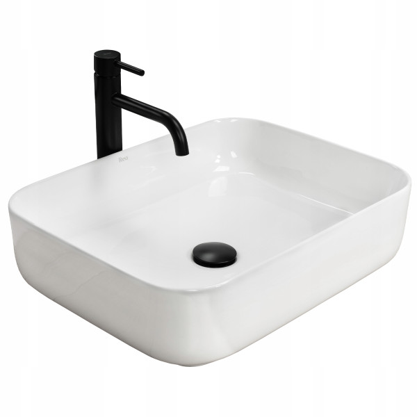Umywalka Ceramiczna Nablatowa Demi White Biała Rea 234442