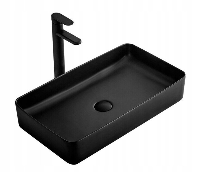 Umywalka Ceramiczna Nablatowa Denis Black Mat - Rea 145697