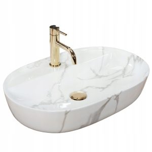 Umywalka Ceramiczna Nablatowa Rea Aura 61 Marmo Shiny 219768 Umywalka Ceramiczna Nablatowa Rea Aura 61 Marmo Shiny 219768