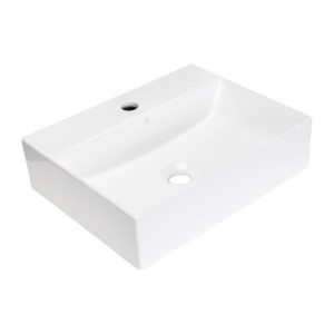 Umywalka Ceramiczna Nablatowa Ścienna Kvadrato Biała Prostokątna 46×36 cm 938744 Umywalka Ceramiczna Nablatowa Ścienna Kvadrato Biała Prostokątna 46×36 cm 938744