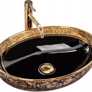 Umywalka Ceramiczna Rea Nablatowa Margot Czarna 234463 Umywalka Ceramiczna Rea Nablatowa Margot Czarna 234463
