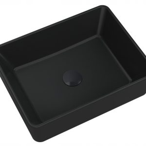 Umywalka granitowa nablatowa czarna korek czarny 237499 Umywalka granitowa nablatowa czarna korek czarny 237499
