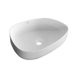 Umywalka Nablatowa Biała Ceramiczna Asymetryczna Laveo 718098 Umywalka Nablatowa Biała Ceramiczna Asymetryczna Laveo 718098