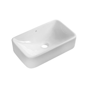Umywalka Nablatowa Ceramiczna 48,5×29,5 cm Biała KVADRATO Laveo 718095 Umywalka Nablatowa Ceramiczna 48,5×29,5 cm Biała KVADRATO Laveo 718095