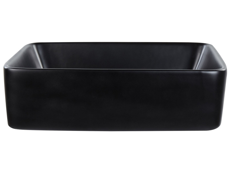 Umywalka nablatowa ceramiczna 49 x 38 cm czarna 306903