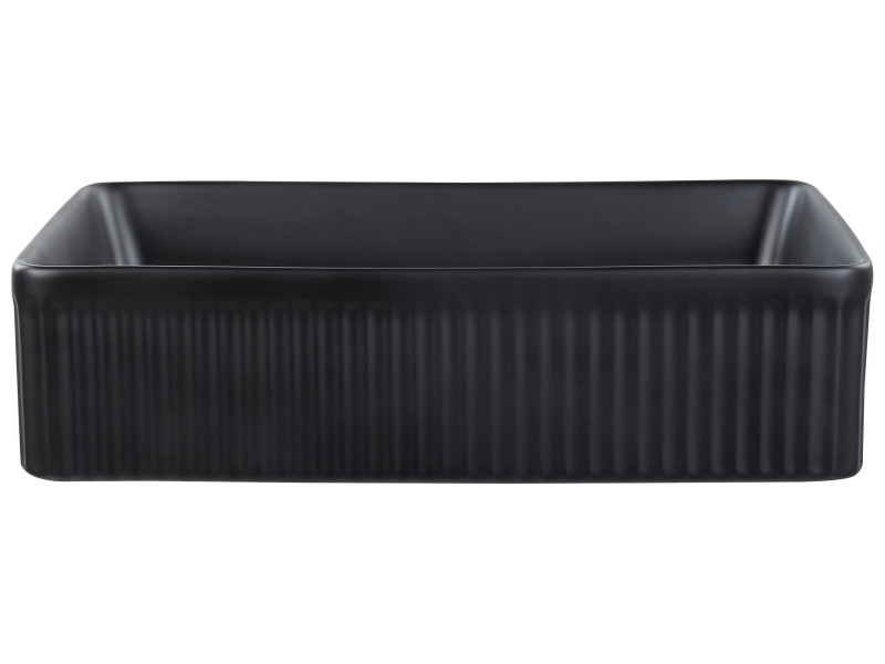 Umywalka nablatowa ceramiczna 50 x 34 cm czarna 306913