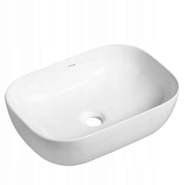 Umywalka nablatowa ceramiczna biała 46x33cm 372908