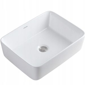 Umywalka nablatowa ceramiczna biała 49x38cm 372909 Umywalka nablatowa ceramiczna biała 49x38cm 372909