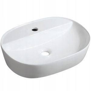 Umywalka nablatowa ceramiczna biała 60x40x12cm 372907 Umywalka nablatowa ceramiczna biała 60x40x12cm 372907