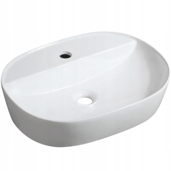 Umywalka nablatowa ceramiczna biała 60x40x12cm 372907